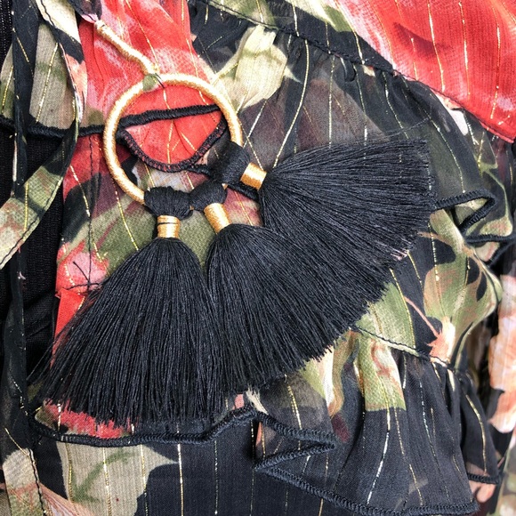 New Chelsea & Violet Sheer Blouse With Tassels - Picture 4 of 8